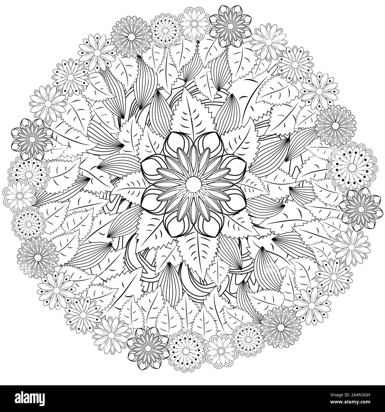 Ink Circles Lace Flowers