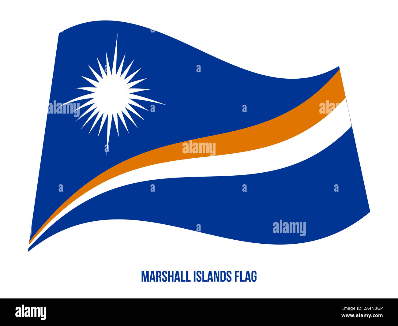Marshall Islands Flag Waving Vector Illustration on White Background ...