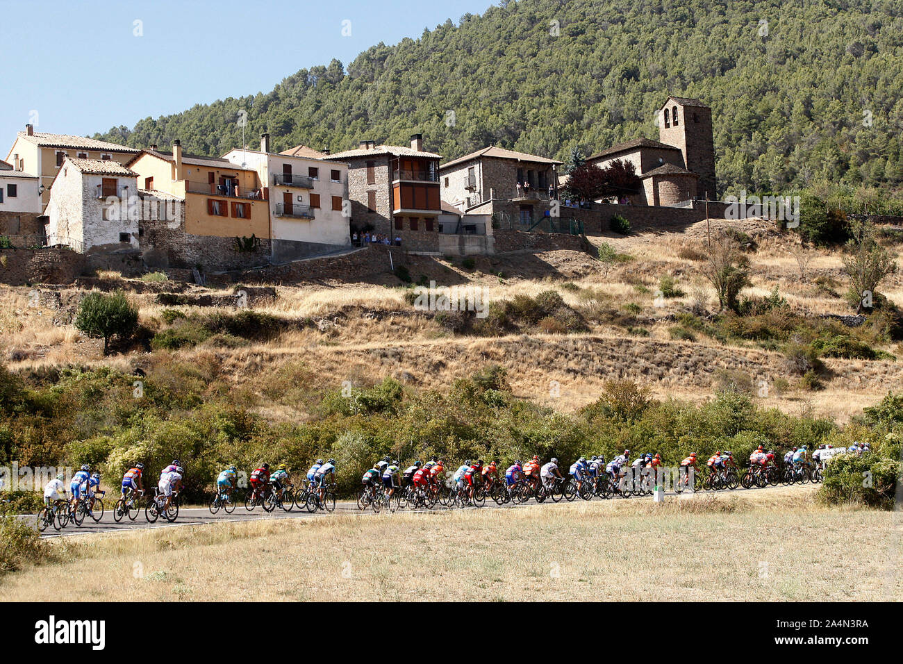 The peloton during the stage of La Vuelta 2012 between Tarazona and Jaca.August 23,2012. (ALTERPHOTOS/Paola Otero) /NortePhoto.com   **CREDITO*OBLIGAT Stock Photo
