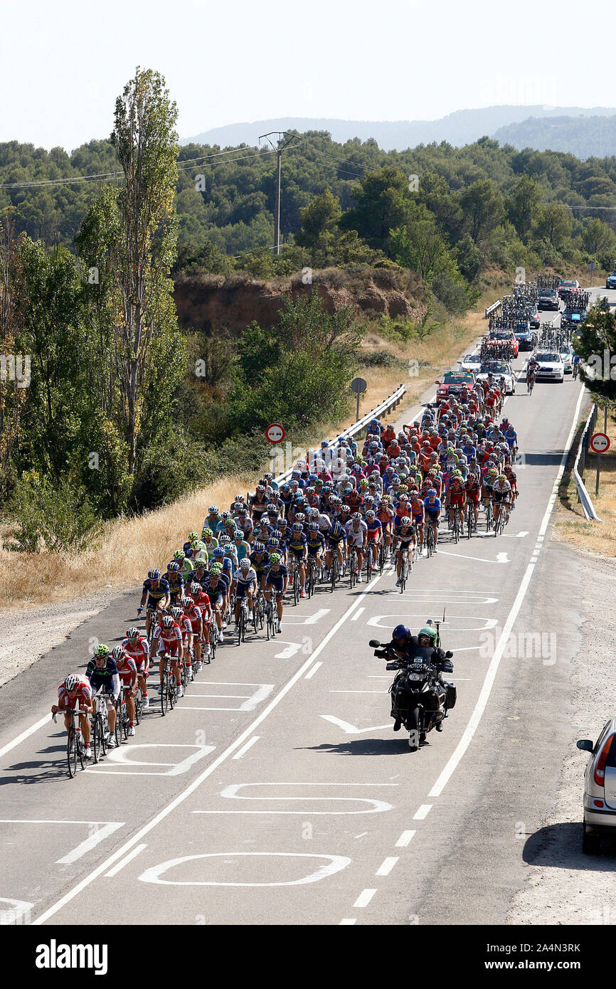 The peloton during the stage of La Vuelta 2012 between Tarazona and Jaca.August 23,2012. (ALTERPHOTOS/Paola Otero) /NortePhoto.com   **CREDITO*OBLIGAT Stock Photo