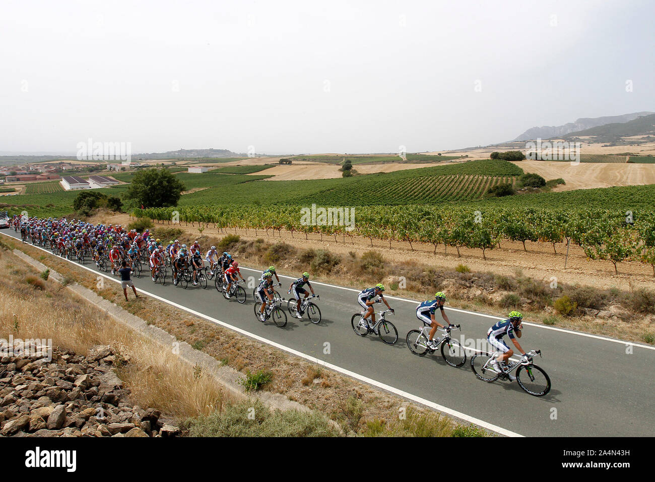 Movistar Team leads the group during the stage of La Vuelta 2012 between Faustino V and Eibar (Arrate).August 20,2012. (ALTERPHOTOS/Paola Otero) /Nort Stock Photo