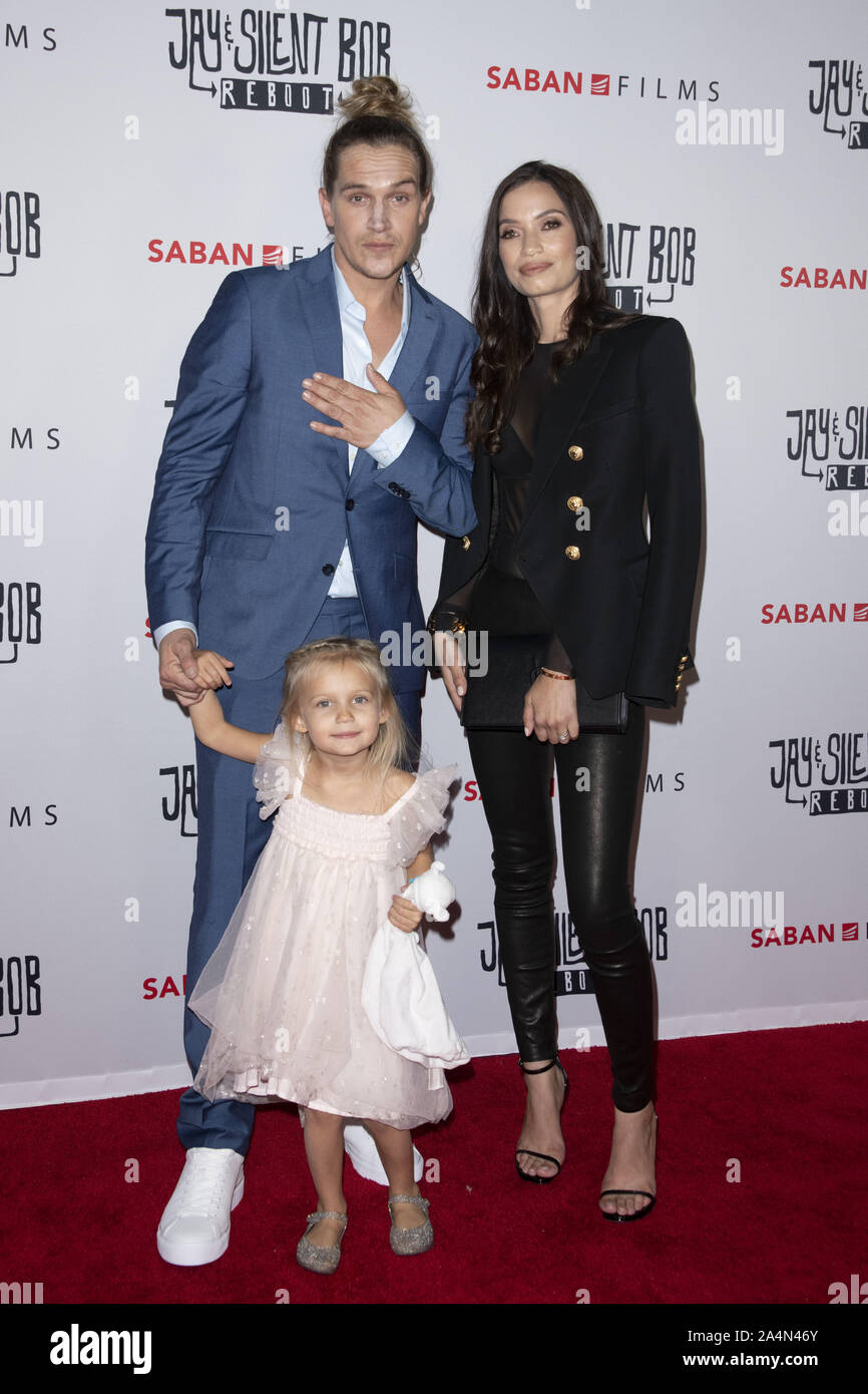 October 14, 2019, Los Angeles, California, USA: JASON MEWES, JORDAN MONSANTO,  and daughter LOGAN LEE MEWES attend the L.A. Special Screening of â€˜Jay  and Silent Bob Rebootâ€™ at the TCL Chinese Theatre