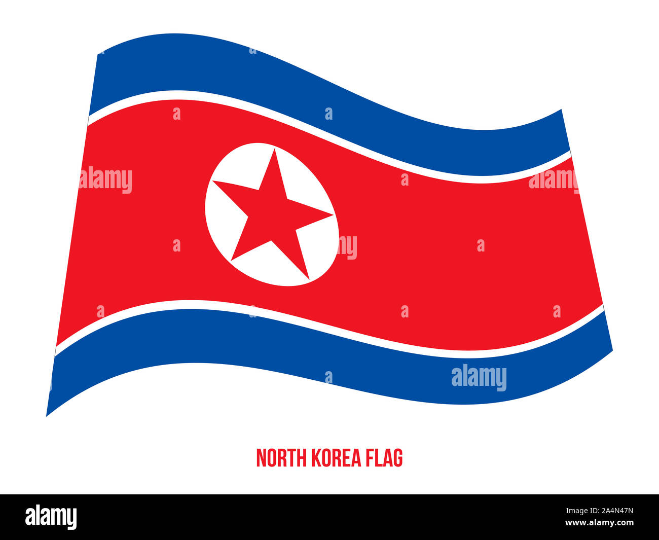 North Korean Flag Waving
