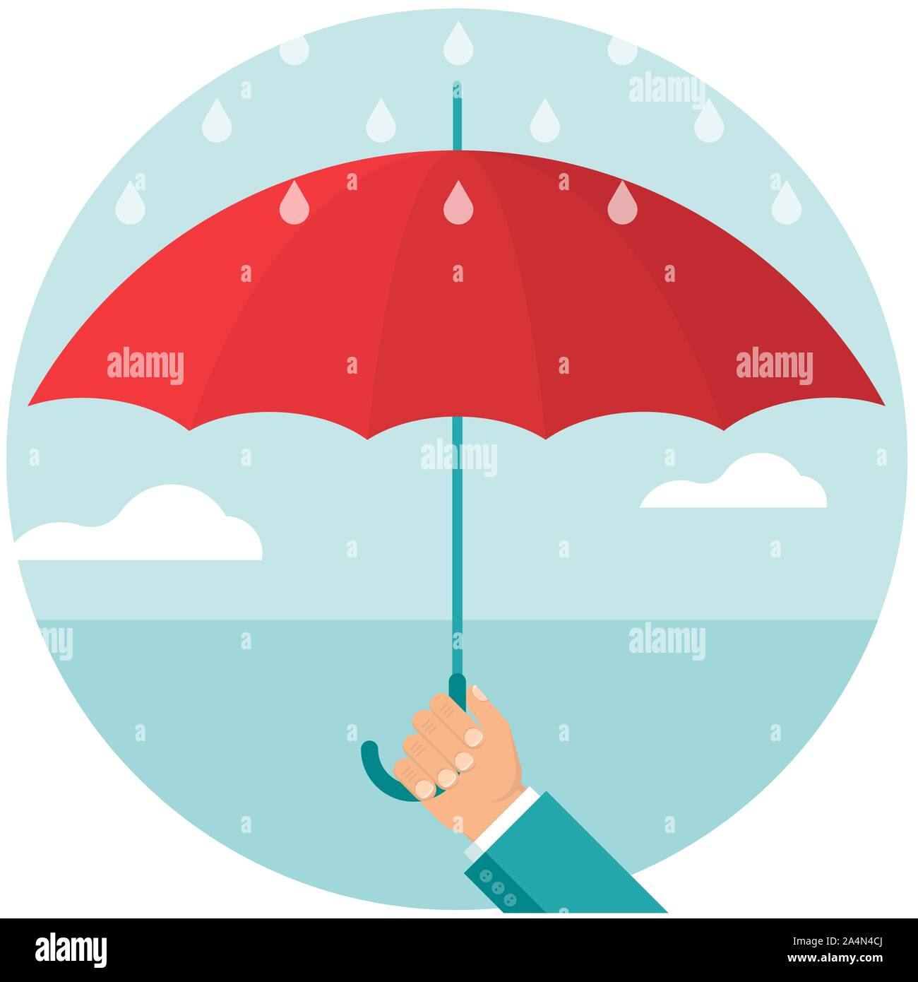 Human holding in hand. Stock Vector