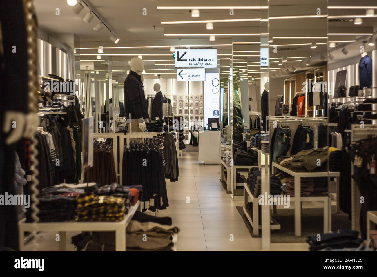 Interior of a clothing store Stock Photo
