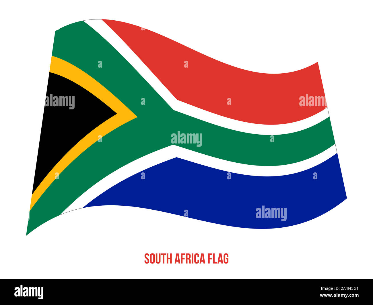 South Africa Flag Waving Vector Illustration on White Background. South Africa National Flag