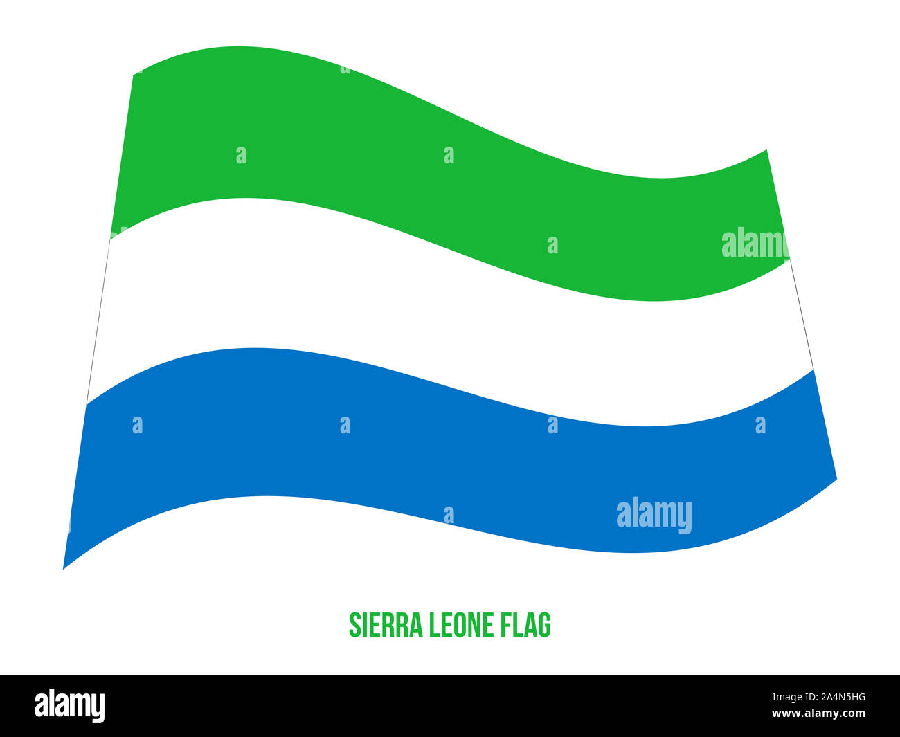 Sierra Leone Flag Waving Vector Illustration on White Background ...