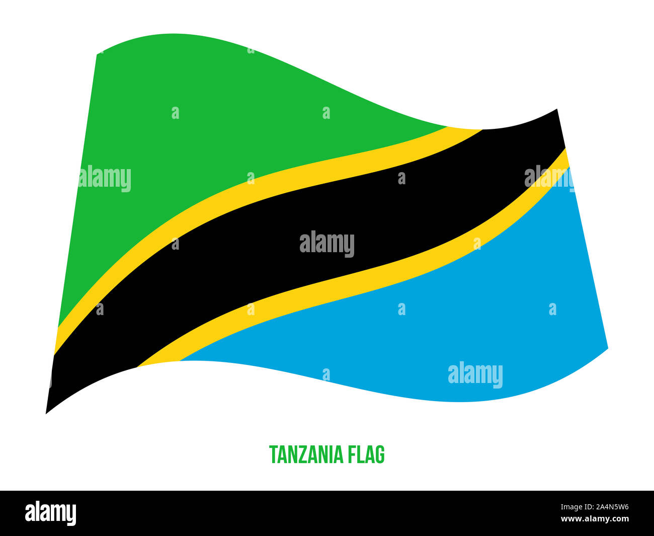 Tanzania Flag Waving Vector Illustration on White Background. Tanzania ...
