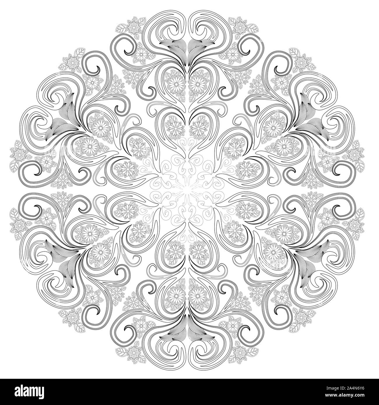 Simple flower zentangle art hi-res stock photography and images - Alamy