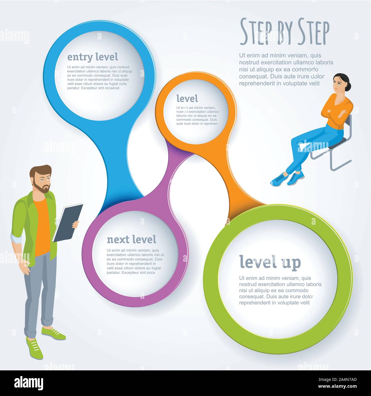 step by step vector infographics Stock Vector Image & Art - Alamy