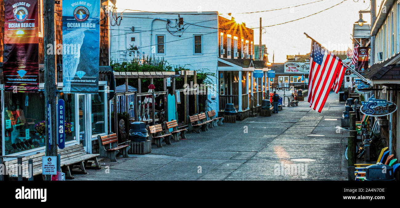 Ocean Beach, Fire Island, New York, USA 26 August 2018 Early morning