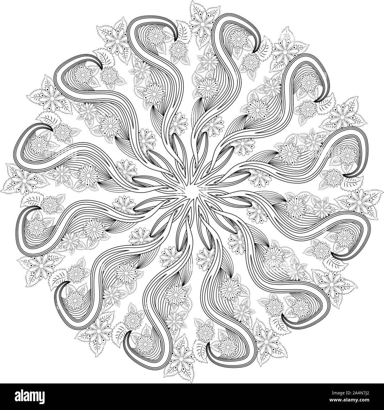 Mandala black and white simple hi-res stock photography and images - Alamy