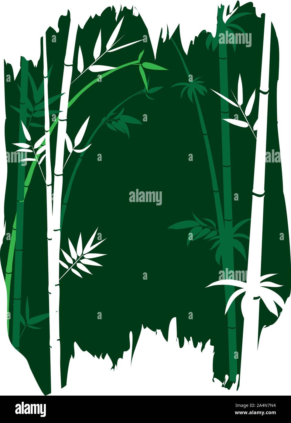 Abstract bamboo branches with leaves grunge illustration Stock Vector ...