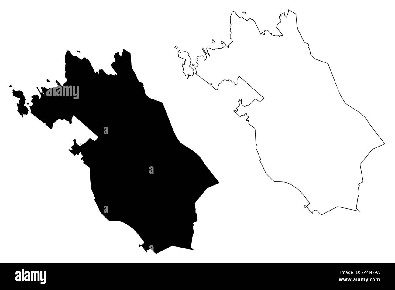 Central Ostrobothnia Region (Republic of Finland) map vector ...