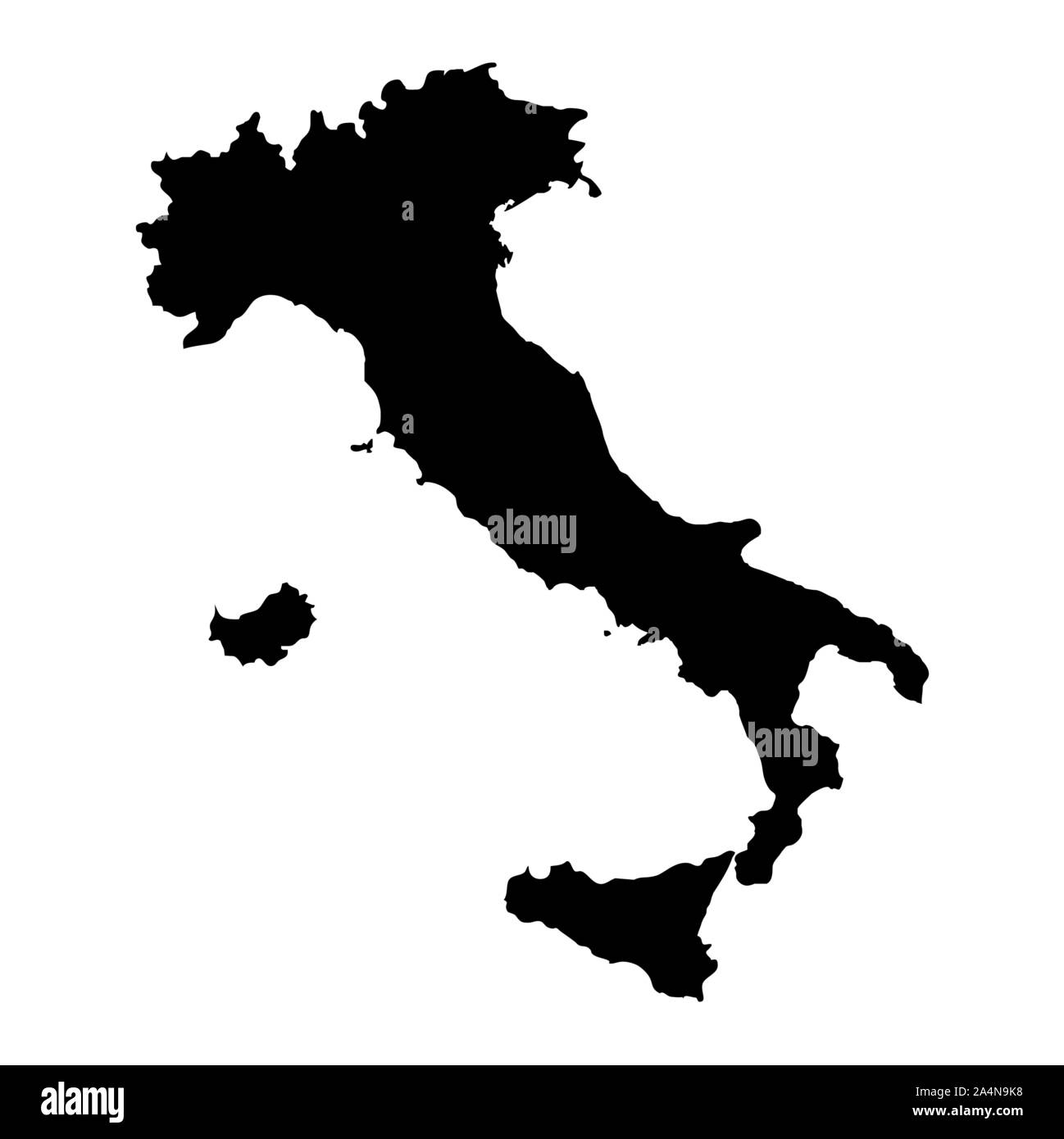 Italy silhouette map Stock Vector