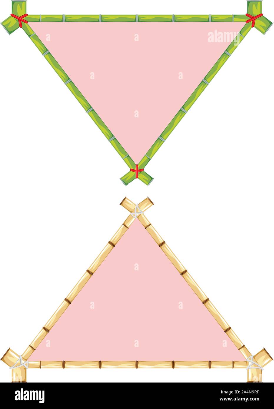 Nature themed frame template with bamboo stalks. Stock Vector