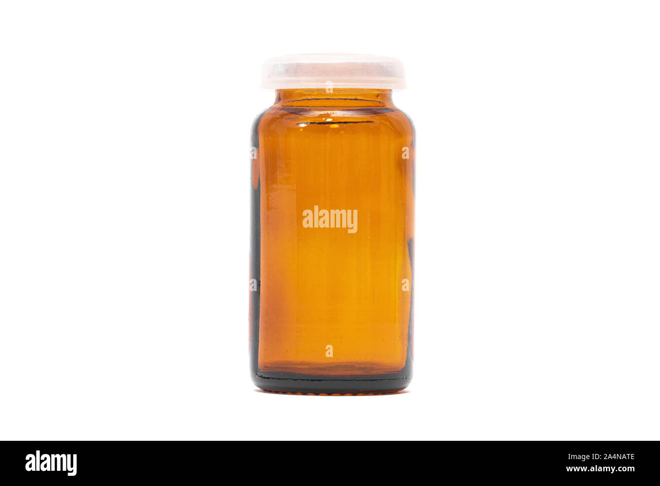 Brown glass jar from medicine drug isolated on white background Stock