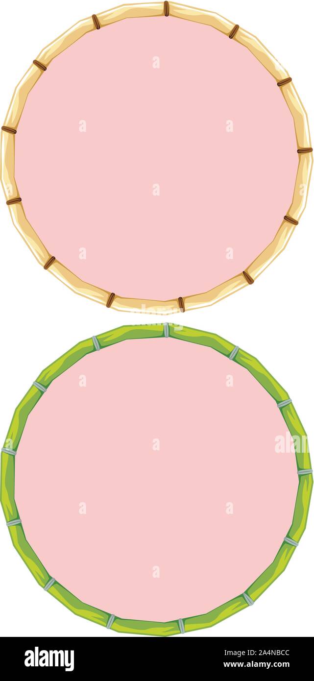 Nature themed frame template with bamboo stalks. Stock Vector
