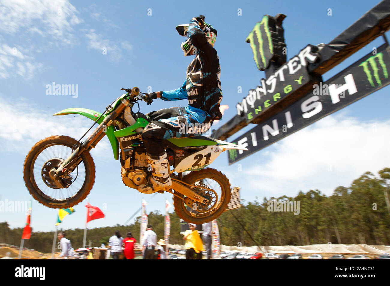 GAUTIER PAULIN (FRA) of Kawasaki Racing Team, MX1 during GP of Portugal 2013 in MX1 and MX2, Casarão International Crossodromo, Águeda in Portugal on Stock Photo