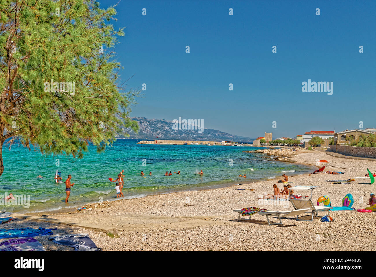 Razanac beach near Zadar, Croatia. Stock Photo