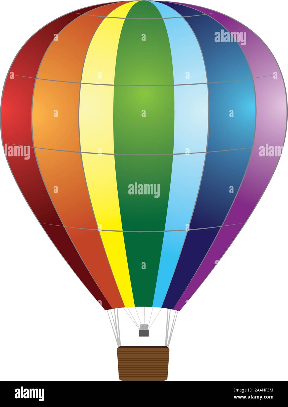Colorful hot air balloon on white background. Stock Vector