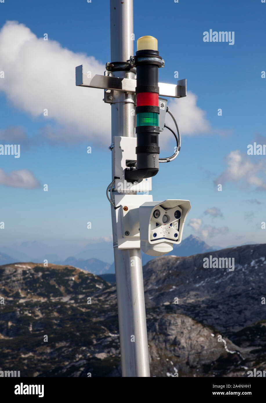 Webcam, on the Krippenstein massif, Upper Austria, Stock Photo