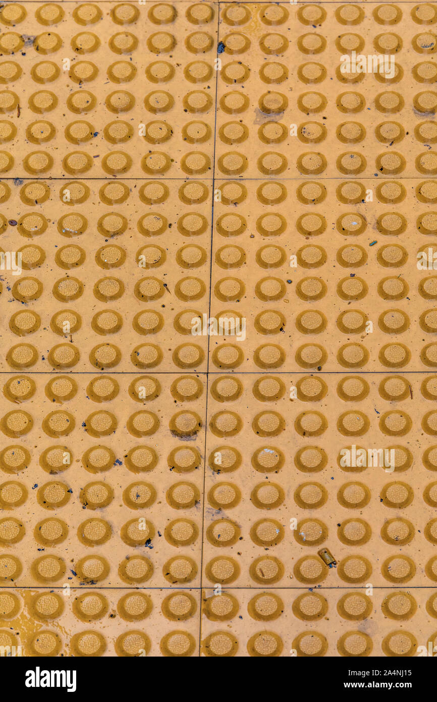 Yellow Truncated Domes Safety Surface at Street Stock Photo Alamy