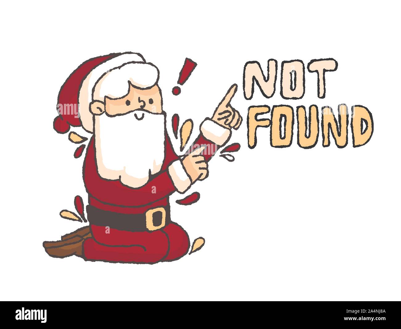 Christmas santa claus error message not found Stock Vector