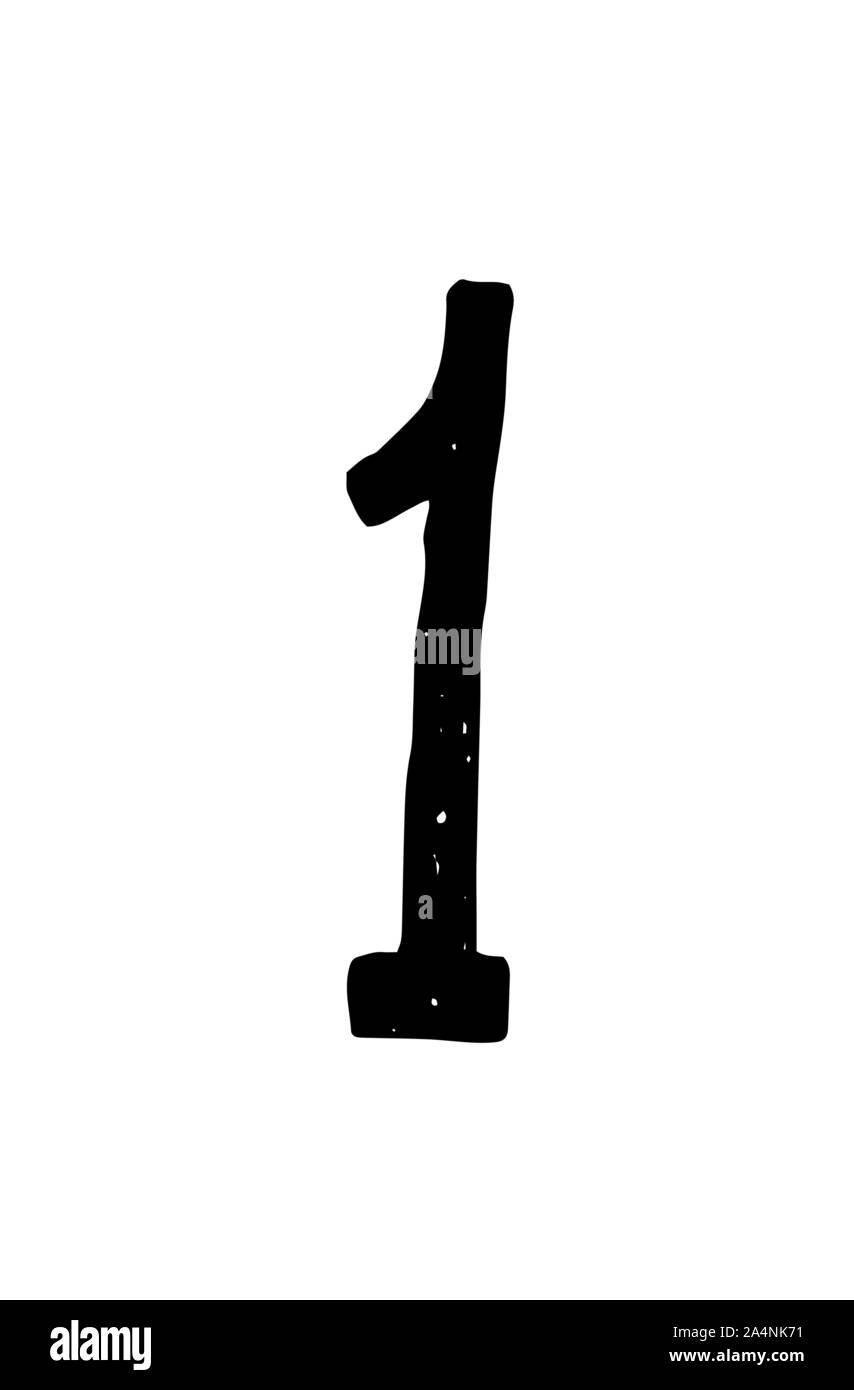 Bright Arabic numeral. Vector. Linear, contour figures. Bulk number. Cartoon circus style. Stock Vector