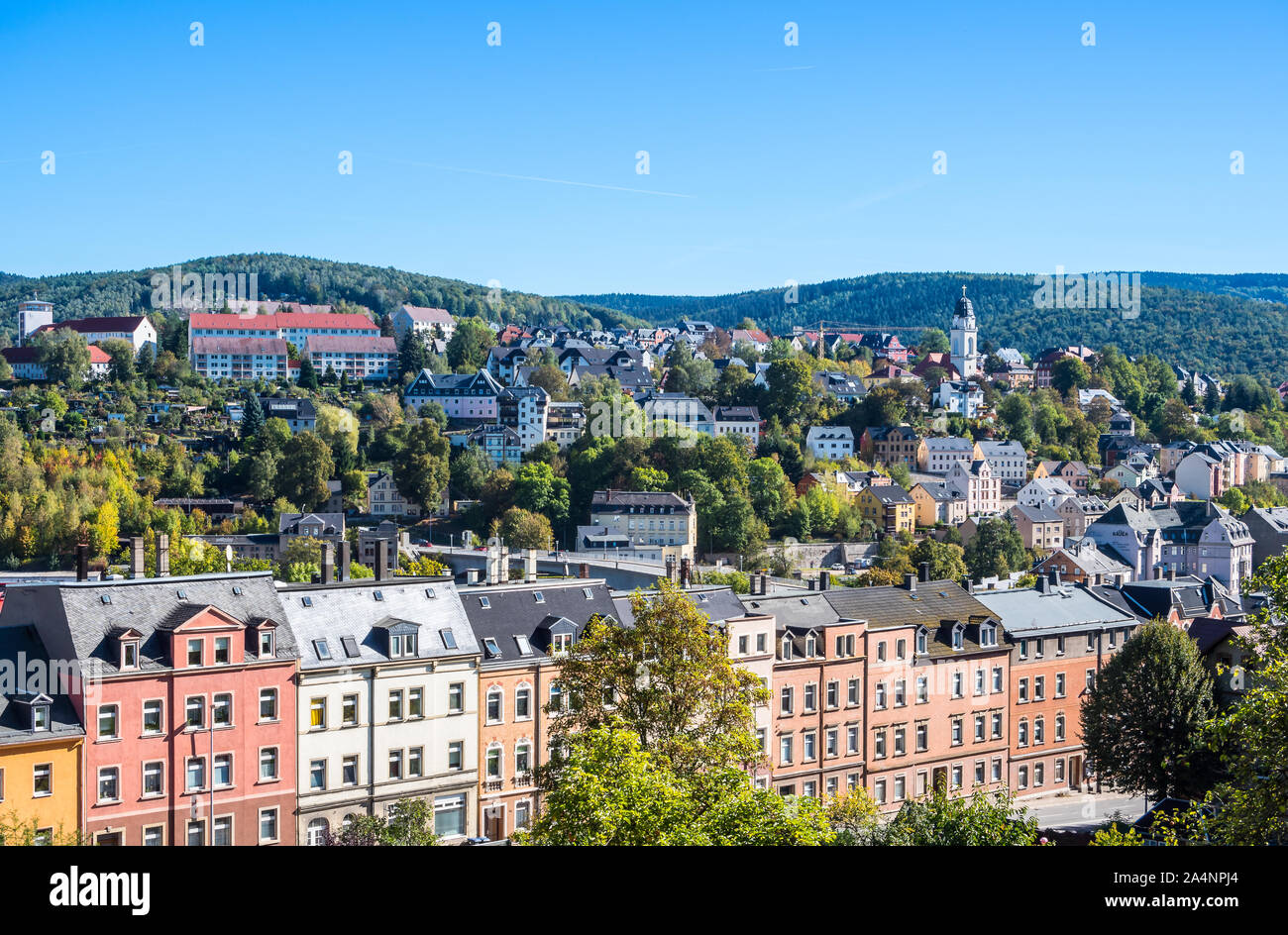 City centre of Aue in Saxony East Germany Stock Photo - Alamy