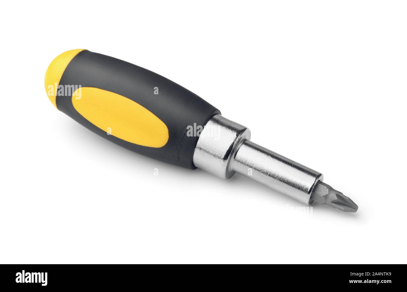 Single screwdriver with interchangeable bit isolated on white Stock Photo