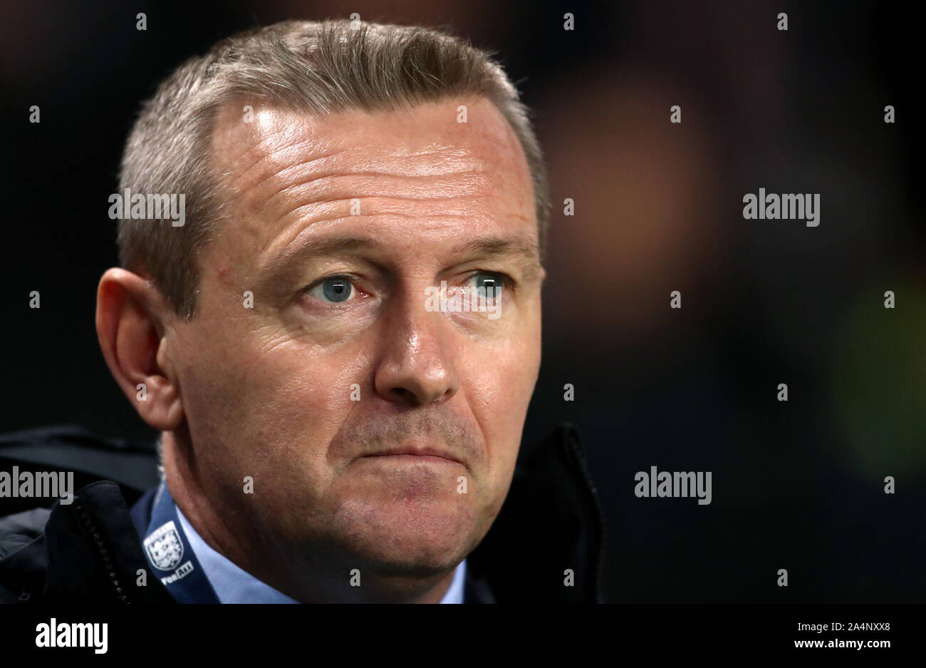 England coach Aidy Boothroyd during the UEFA Euro 2021 Under-21 Qualifying Group 3 match at Stadium MK, Milton Keynes. Stock Photo