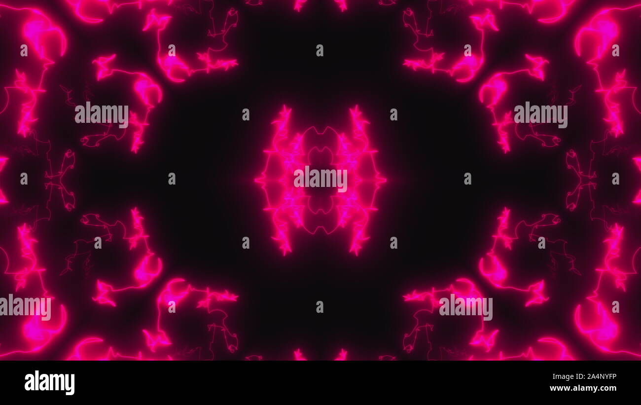 Abstract neon kaleidoscope background, 3d render computer generated ...
