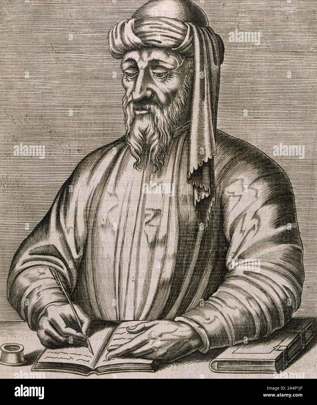 PORPHYRY OF TYRE (c 234 CE - 305 EC)  Astrologer and philosopher in a 16th century French engraving Stock Photo