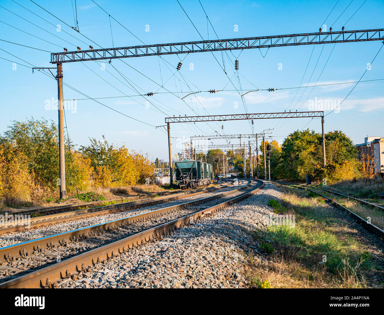 Railway rails for the movement of trains. Railway. Transport Stock ...