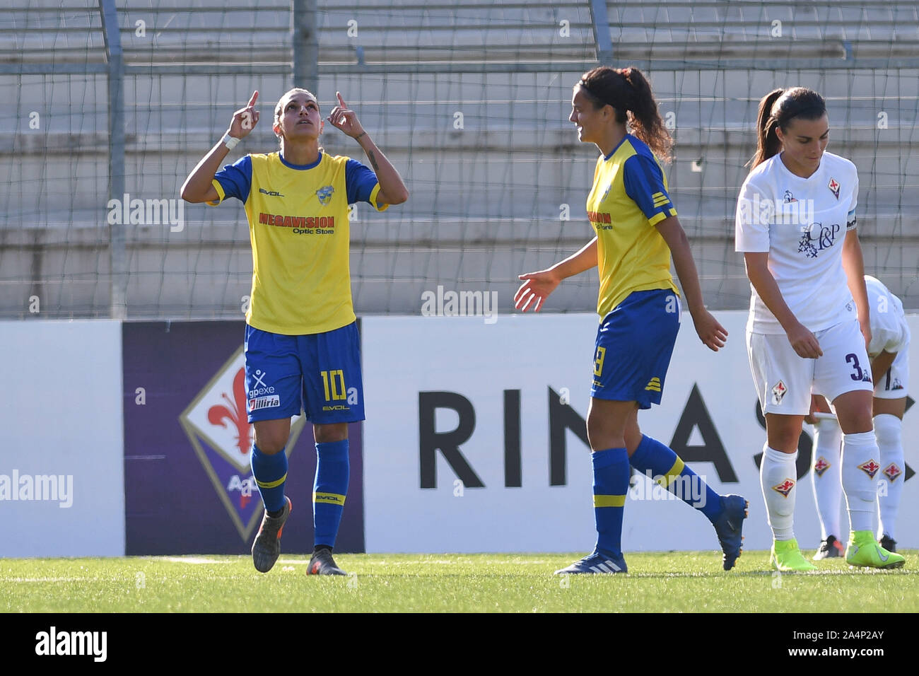 Sofia Kongouli , Tavagnacco, celebrates  during Fiorentina Women vs Tavagnacco, Firenze, Italy, 12 Oct 2019, Soccer Italian Soccer Serie A Women Champ Stock Photo