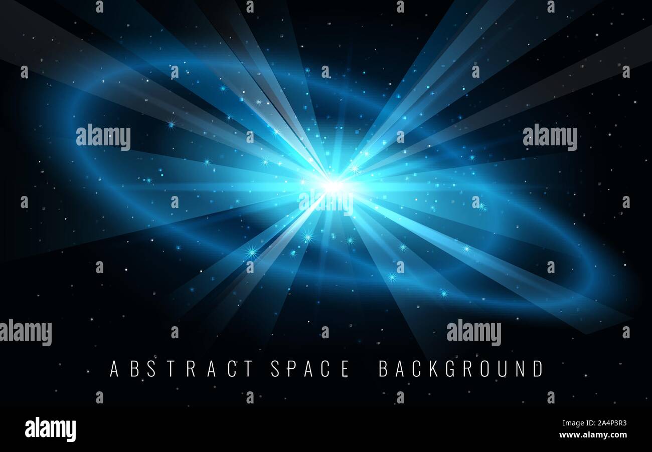 Space background with galaxy and Blast of Supernova. Vector illustration. Stock Vector