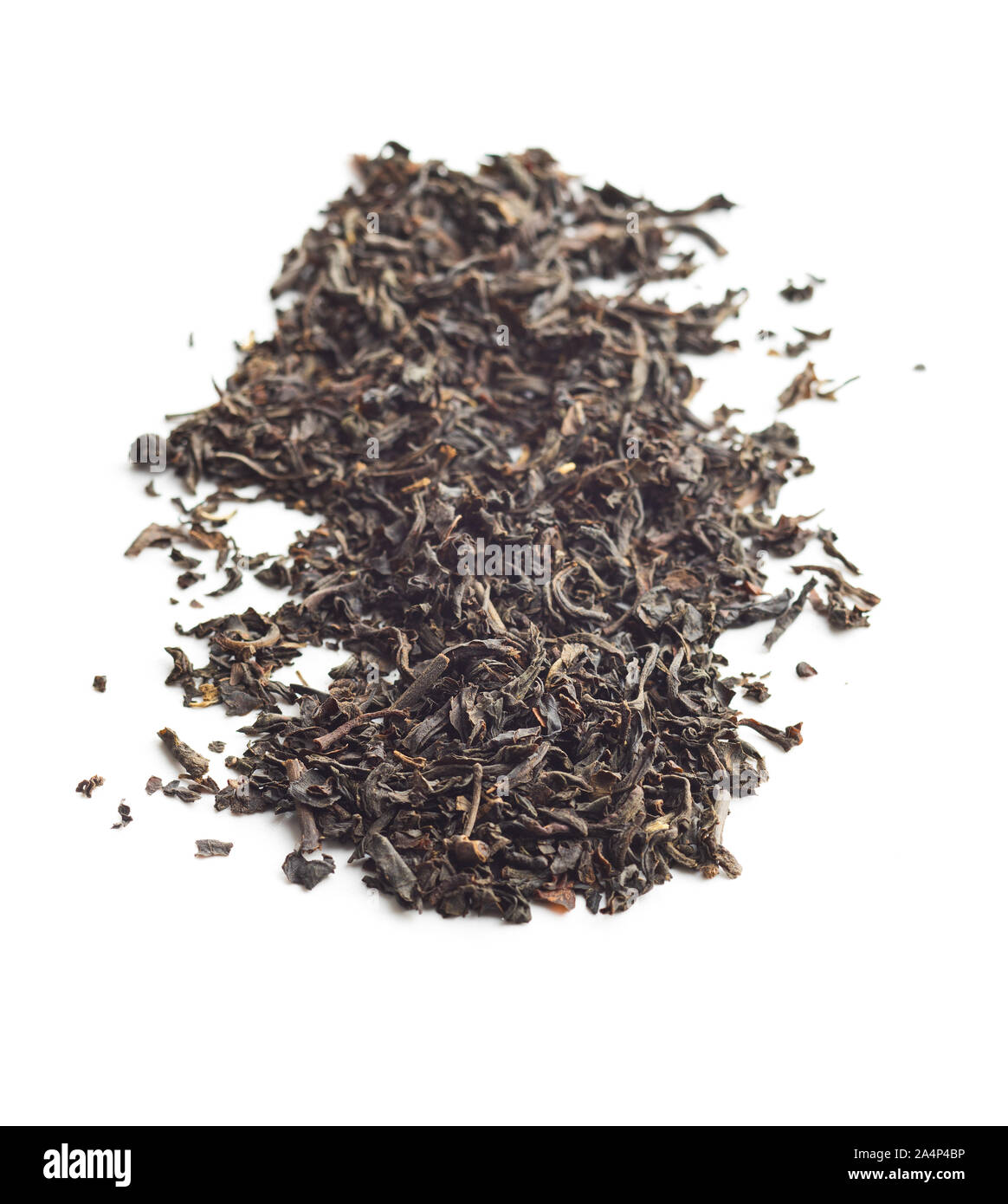 Dried black tea leaves isolated on white background Stock Photo Alamy