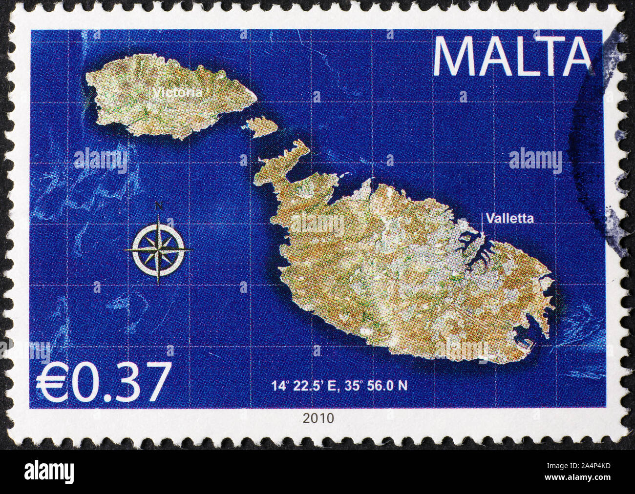 Photography of Malta from space on postage stamp Stock Photo Alamy