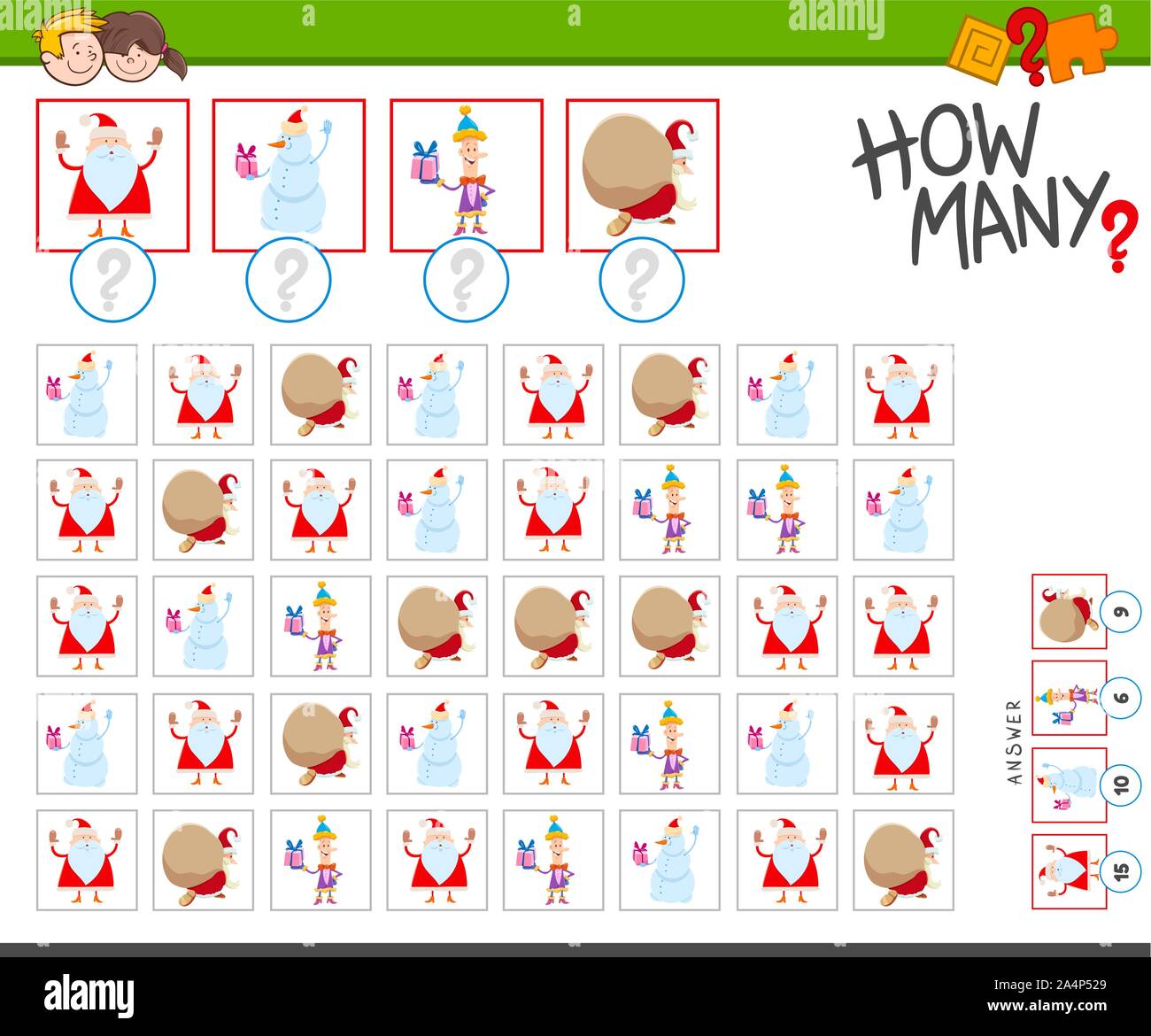 Illustration of Educational Counting Game for Children with Funny ...
