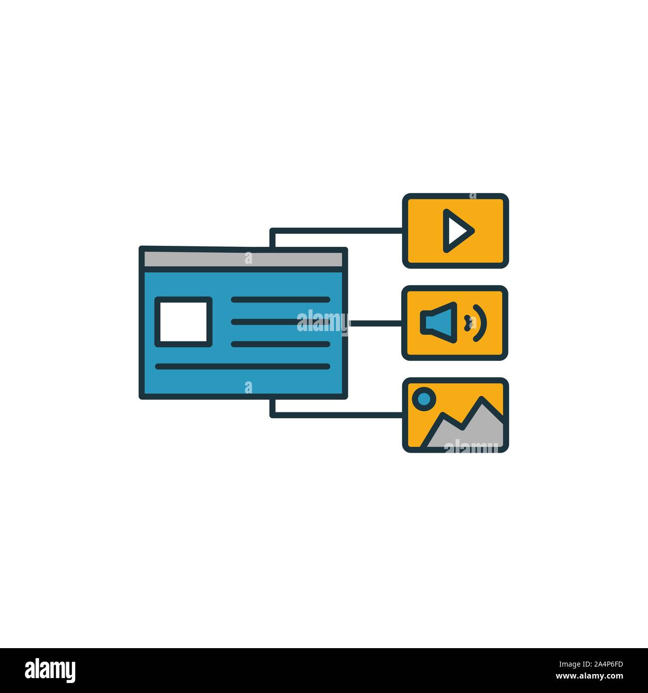 Digital Content icon set. Four elements in diferent styles from content ...