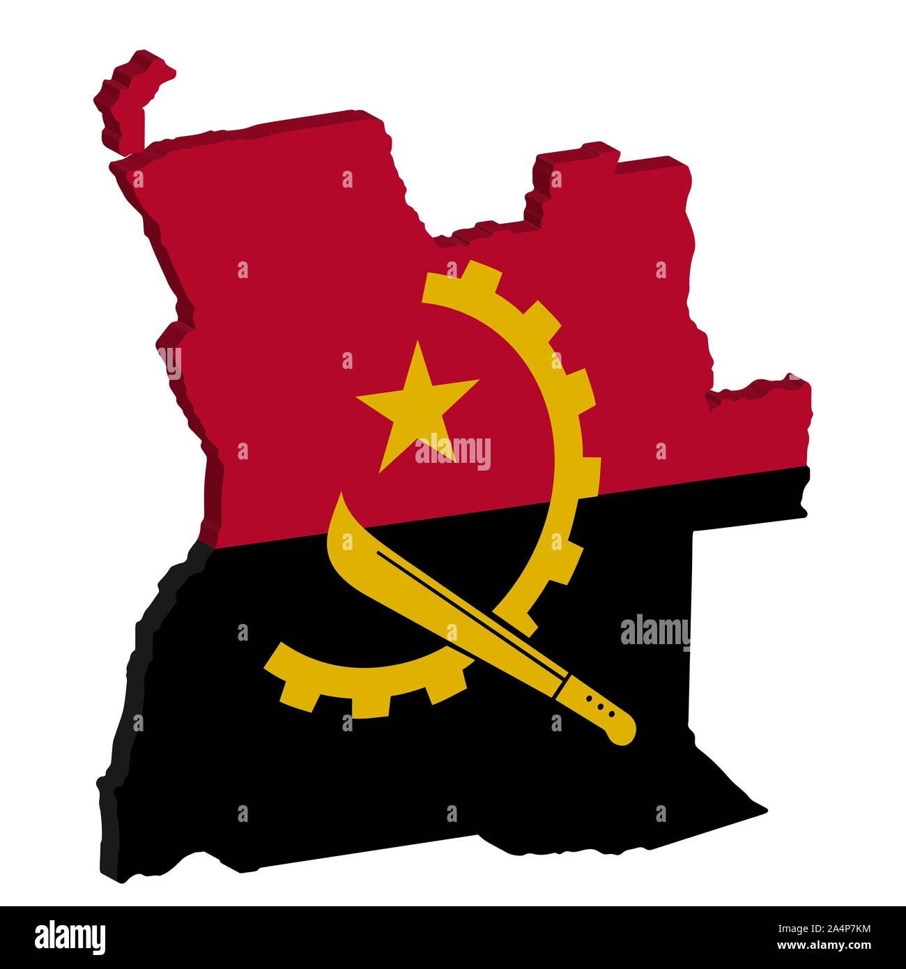 Angola map flag .Vector illustration eps 10. Stock Vector