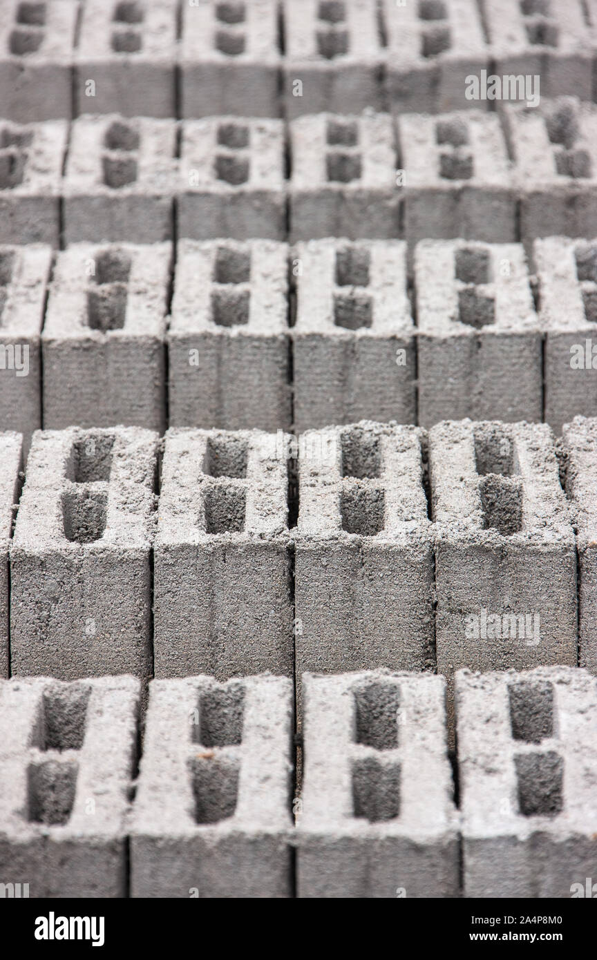 texture background simple cement bricks in a row Stock Photo