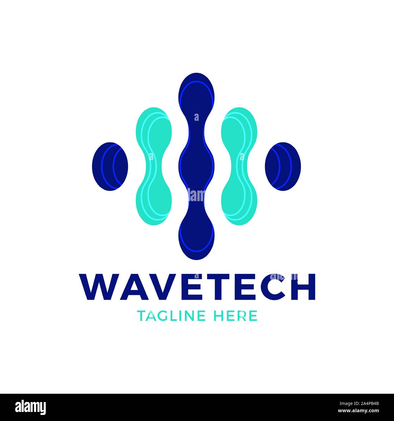 Vector Logo Technology Abstract. Molecule Electornics Concept Stock Vector