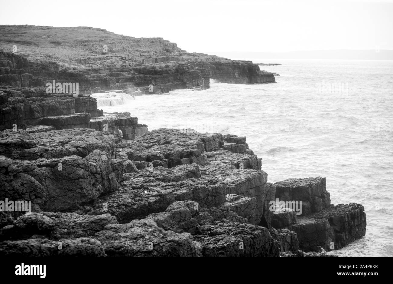 Foam waves at shore Black and White Stock Photos & Images - Alamy