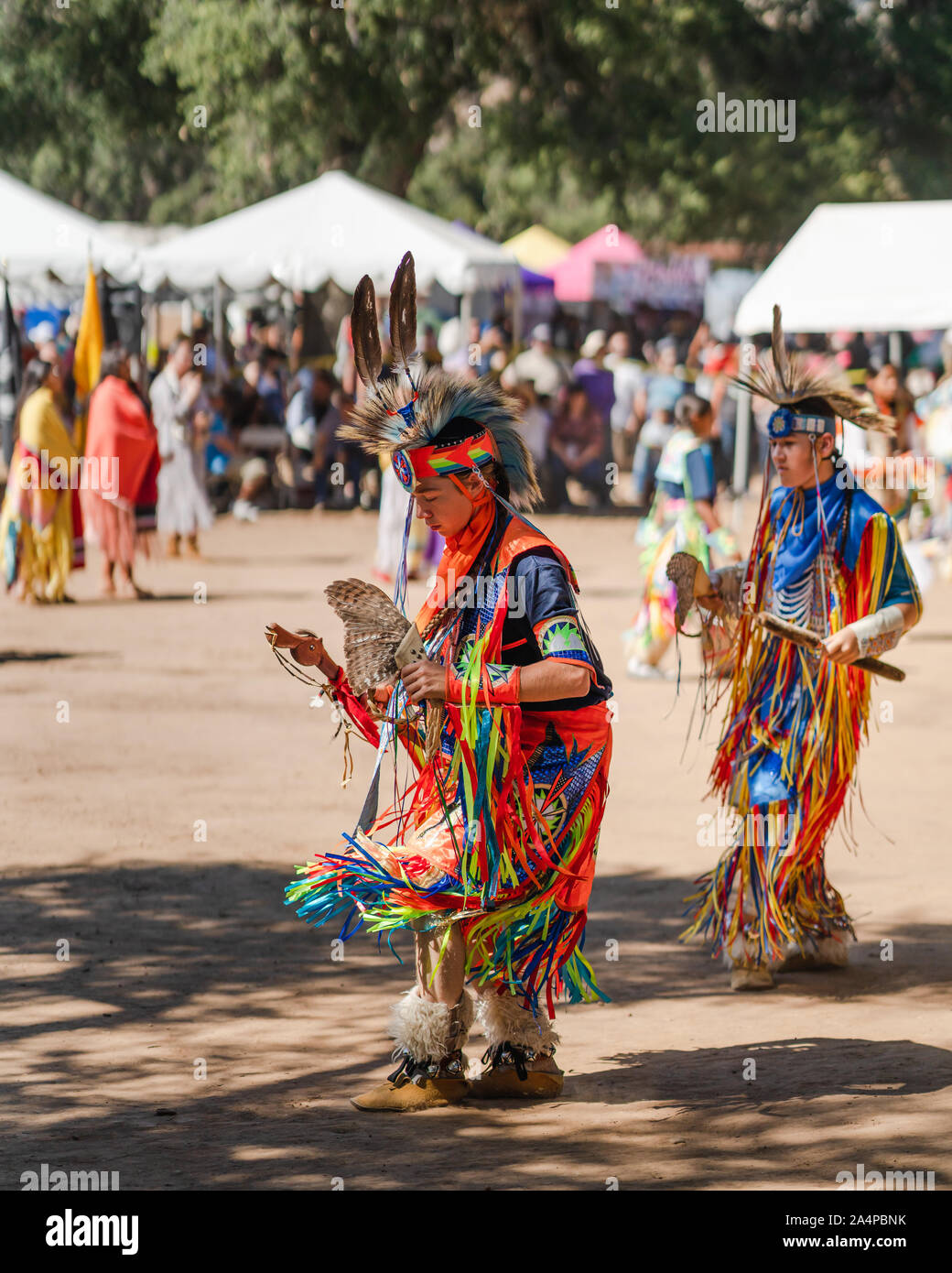 Native Americans gather to celebrate their heritage. Santa Ynez Chumash