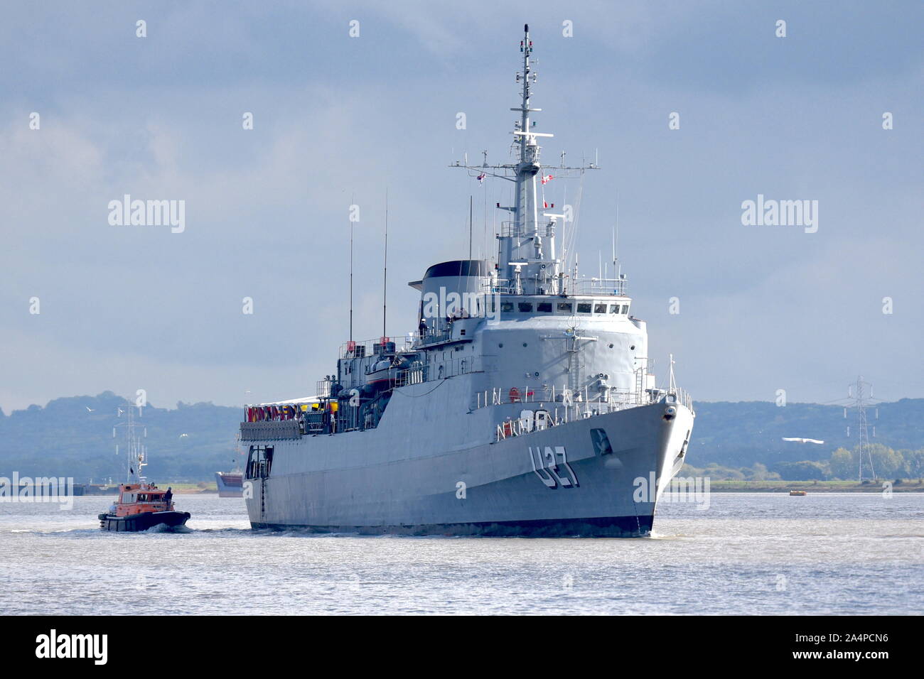 NS Brasil  is a training vessel for officer of the Brazilian Navy and associated maritime academies. The vessel is pictured on the Thames.Thames. Stock Photo