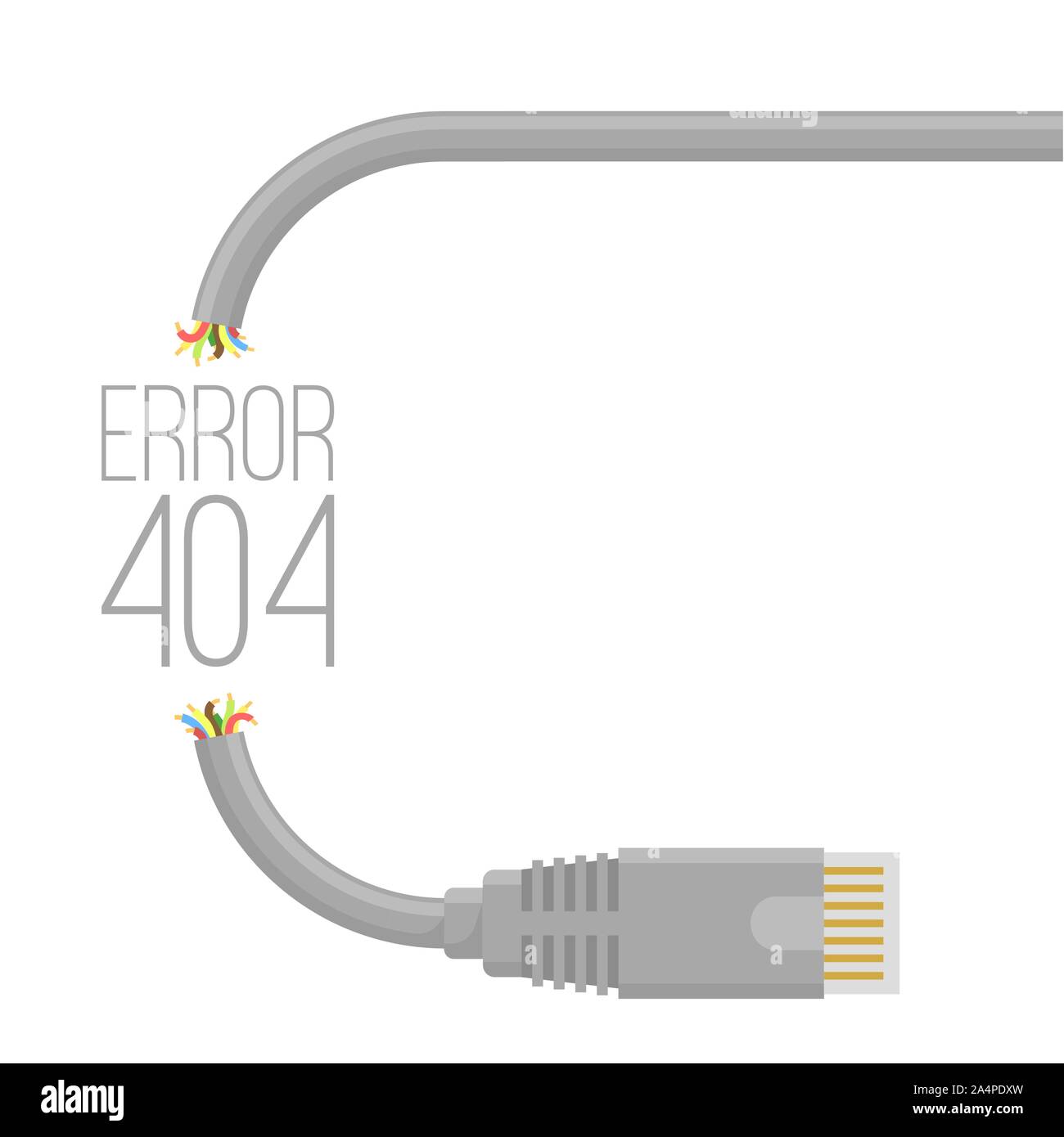 Broken cable abstract. Stock Vector