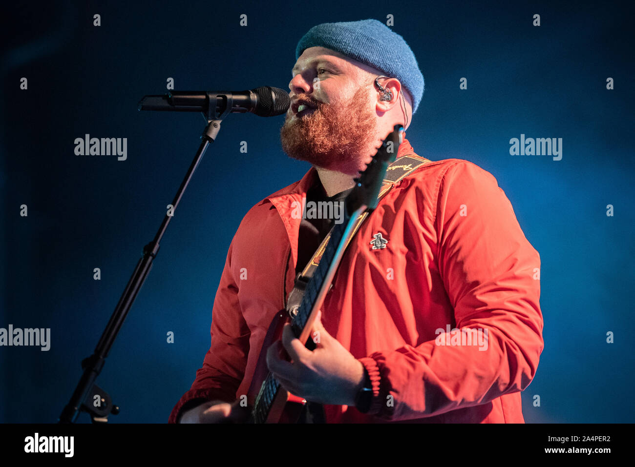 OFFICINE GRANDI RIPARAZIONI, TORINO, ITALY - 2019/10/15: The British singer and song writer Tom Walker performing live on stage at OGR in Torino for his 'What a time to be alive' tour single Italian concert Stock Photo