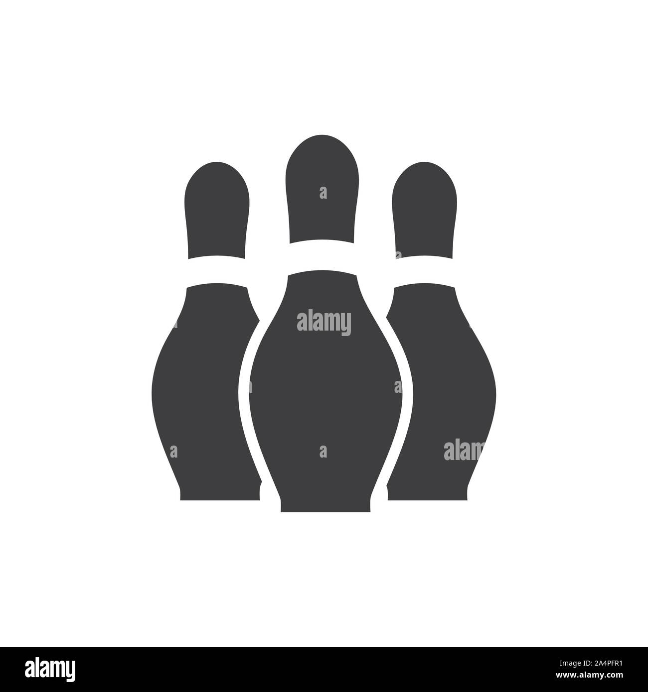 Bowling pins design, hobby competition game training and tournament theme Vector illustration